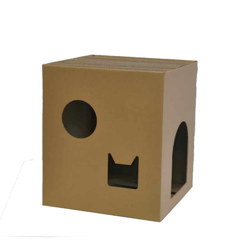 DIY Cat Scratching Board Toy Corrugated Paper Bed Room House Boxes